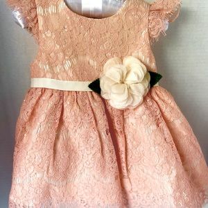Pink And Rainbow Baby Dress 6-9 Months